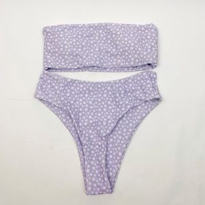 SHEIN FLORAL BANDEAU BIKINI SWIMSUIT